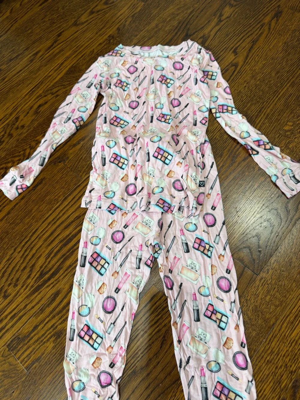 Lev Baby toddler Girls' Pink Makeup Print Pajama Set, size 4T